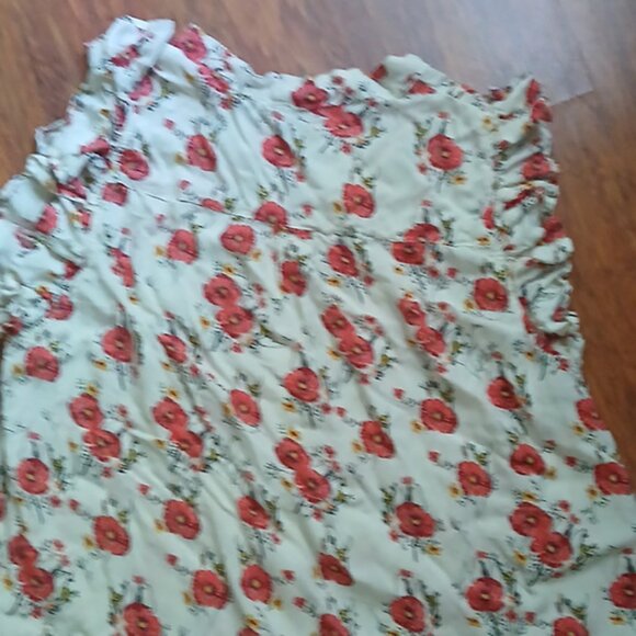 Just Living Floral Blouse - Red and White - Picture 3 of 9